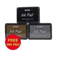 Black, Silver and Gold Ink Pads 3 Pack 10 x 7 cm