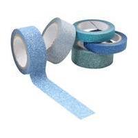 blue glitter galore washi tape 5m 5 pack