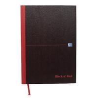 Black n Red A4 Casebound Hardback Notebook Smart Ruled 100080428