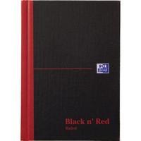 Black n Red A6 Casebound Hardback Notebook 192 Pages Pack of 5