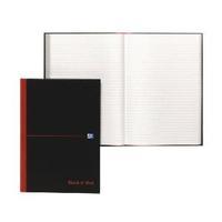 Black n Red A4 Casebound Hardback Notebook Ruled Pack of 5 100080446