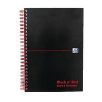 Black n Red A5 Wirebound Notebook 100 Pages Pack of 10 D66369