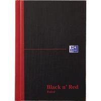 Black n Red A5 Casebound Hardback Notebook 192 Pages Pack of 5