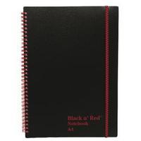 Black n Red A4 Wirebound Polypropylene Notebook 140 Pages Pack of 5