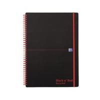 Black n Red A4 Wirebound Polypropylene Recycled Notebook 140 Pages