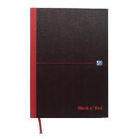 Black n Red A4 Casebound Hardback Notebook Ruled 100080473