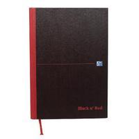 Black n Red A4 Casebound Hardback Notebook Narrow Ruled Pack of 5