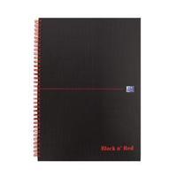 Black n Red A4 Wirebound Hardback Notebook 140 Pages Ruled Pack of 5
