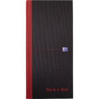 Black n Red Casebound Hardback Notebook 297 x 140mm Ruled Pack of 5