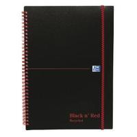 Black n Red A5 Wirebound Polypropylene Recycled Notebook 140 Pages