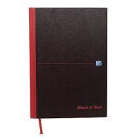 Black n Red A4 Casebound Hardback Single Cash Book 192 Pages Pack of 5