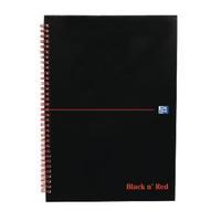 Black n Red A4 Wirebound Hardback Notebook A-Z Indexed Pack of 5