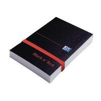 Black n Red A7 Casebound Elasticated Notebook 192 Pages Plain Pack of