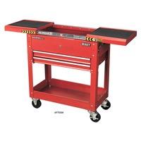 Black 2 Drawer Tool Trolley with Sliding Top box 770L x 370w x 830h