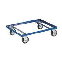 blue 100kg container dolly 100mm rubber castors 321515