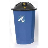 Black and Blue General Waste Bin Closed Flap 361043