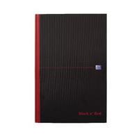 Black n Red B5 Casebound Hardback Notebook Ruled 192 Pages Pack of 5