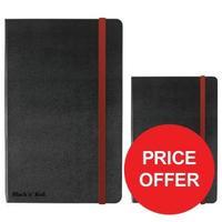 Black n Red A5 90gm2 144 Pages Ruled and Numbered Journal Casebound