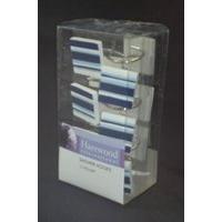 Blue Stripe Set Of 12 Shower Hooks