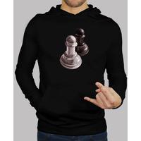 Black And White Chess Pawns Hoodie