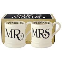 Black Toast Mr & Mrs 2 x 1/2 Pint Mugs
