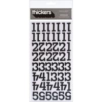 Black Sprinkles Thick Glitter Number Stickers
