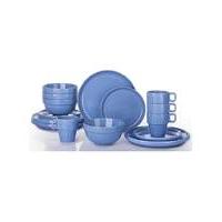 Blue 16 Piece Easy Stack Dinnerset