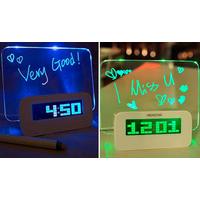Blue Message Board Alarm Clock