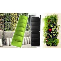 Black 7-Pocket Wall Hanging Planter Grow Bag