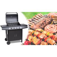 Black FirePlus 4+0 Gas Burner Grill BBQ Barbecue