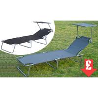Black Adjustable Lounger Seat with Sun Shade
