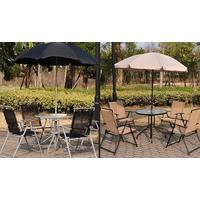 Black Outsunny 4 Seater Dining Set
