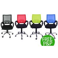 Black Mesh Office Chair Medium Back with Armrests