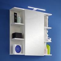 Blanco Mirrored Wall Cabinet In White And High Gloss With LED