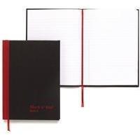 black n red casebound manuscript book 192 pages a6