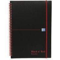 Black n Red Wirebound Elasticated Notebook A5 Poly