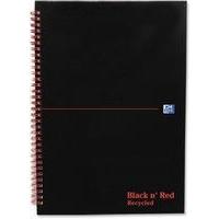 Black n Red Wirebound Notebook A4 140 Pages Ruled Feint