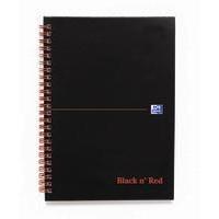 Black n Red Wirebound Notebook A5 140 Pages Ruled Feint