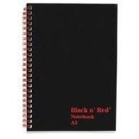 black n red wirebound premium softcover notebook a5 100