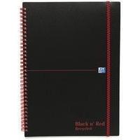 Black n Red Wirebound Elasticated Notebook A4 Poly