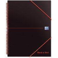 black n red wirebound elasticated meeting book a4