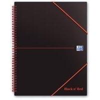 Black n Red Wirebound Elasticated Notebook A6