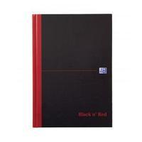 black n red book casebound 90gsm single cash 192pp a5 pack 5