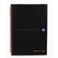 Black n Red Wirebound Notebook A4 140 Pages Ruled Feint and