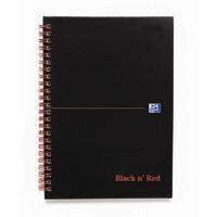 Black n Red Wirebound Notebook A5 140 Pages Ruled Feint and