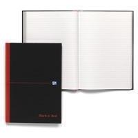 black n red casebound manuscript book 192 pages a4