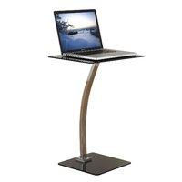 Black Glass and Chrome Laptop Table