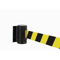 BLACK 2.3M WALL MOUNTED UNIT WITH YELLOW AND BLACK CHEVRON WEBBING