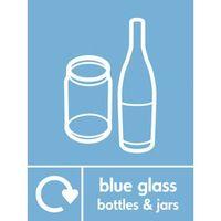 BLUE GLASS BOTTLES SELF-ADHESIVE VINYL 150 x 200