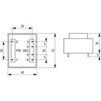 block pcb mount transformer 16va 2 x 666ma